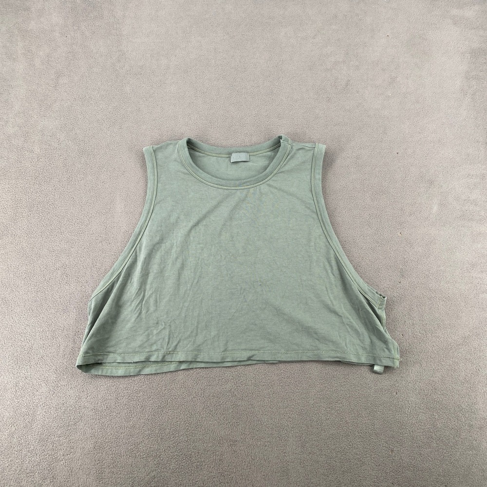 Skims Cotton Modal Muscle Tank Sage Green Crop Top Size L 7414